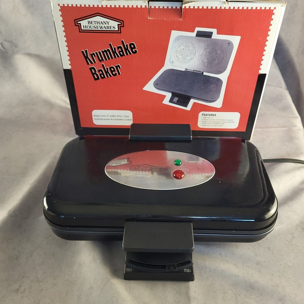 Bethany Housewares Krumkake Non Stick Baker - Makes 2  - 5" rounds Tested